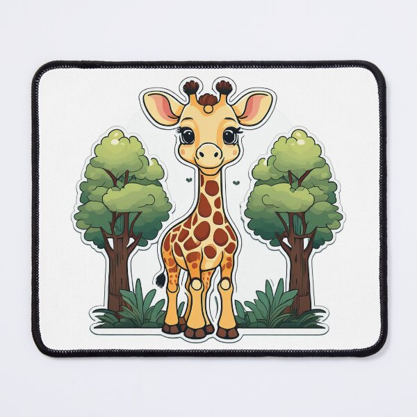 Item preview, A cute, cartoon giraffe standing in a forest. designed and sold by HEMRO.