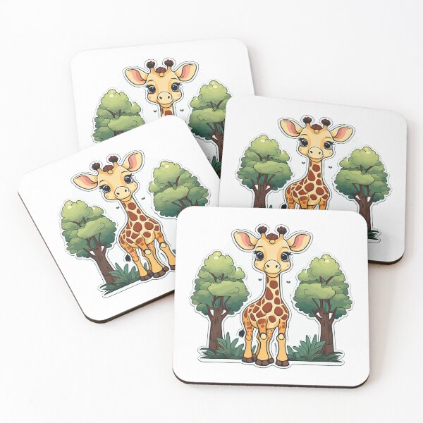Item preview, A cute, cartoon giraffe standing in a forest.  designed and sold by HEMRO.