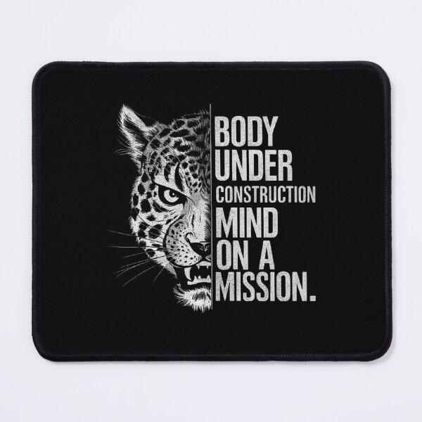 Item preview, Body Under Construction, Mind on a Mission - Gym Motivation Leopard Design designed and sold by love3617.