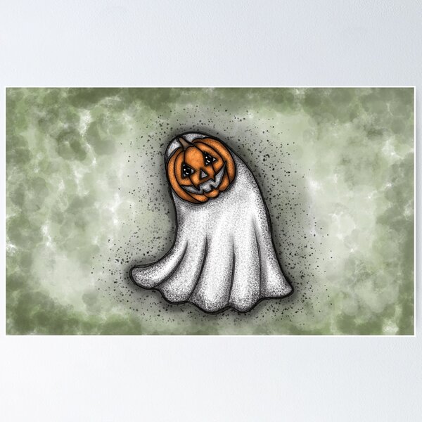 Item preview, Ghost in pumpkin costume designed and sold by Aileen-Lights.