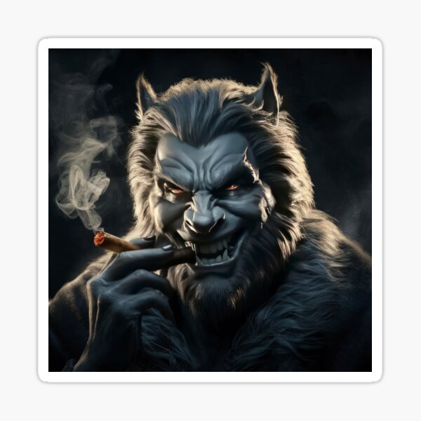 werewolf smoking cigarette Smoking Wolf Meme Merch & Gifts for Sale
