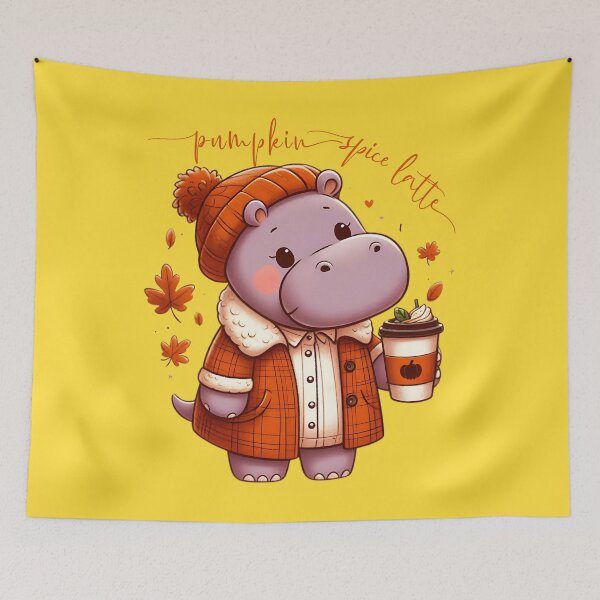 Item preview, PUMPKIN SPICE LATTE MOO DENG HIPPO AUTUMN  designed and sold by justyna-s28.