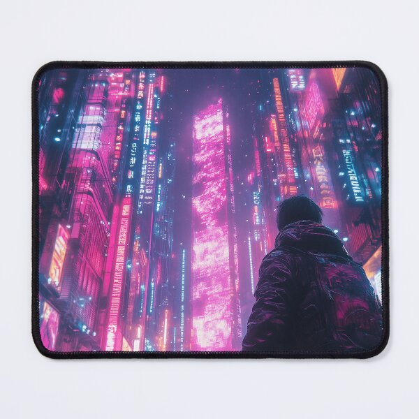 Item preview, Retro Vaporwave Hero Big Cyber City | AI Digital Art designed and sold by Colossal Creative.