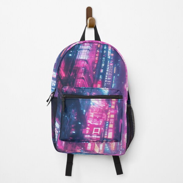 Item preview, Retro Vaporwave Hero Big Cyber City | AI Digital Art designed and sold by Colossal Creative.