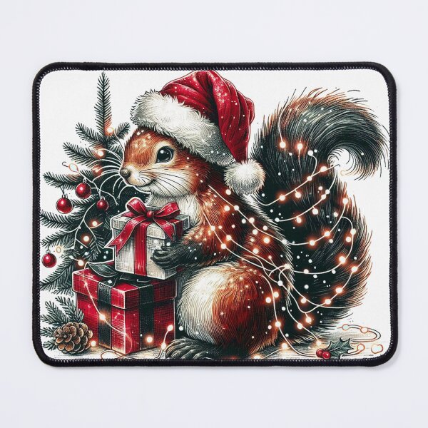 Item preview, Vintage Christmas Squirrel Wrapped in Lights designed and sold by Melissify.