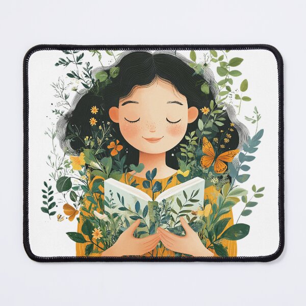 Item preview, Whimsical Nature Reader – A Journey Through Books and Blooms designed and sold by YummyCreative.