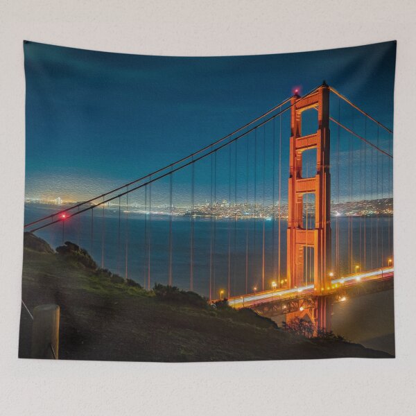 Item preview, Golden Gate Bridge at Night - Oil Paint (02122016) designed and sold by JayGap.