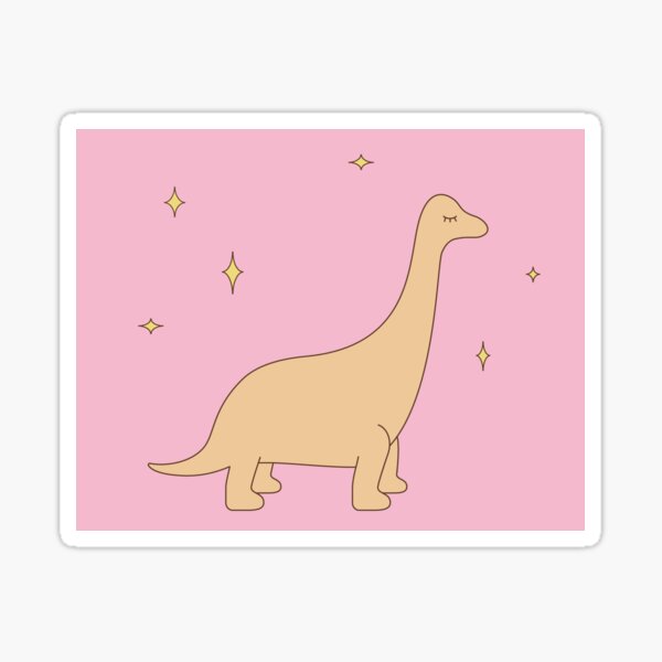 Dinosaures brachiosaure pastel endormi étoiles Sticker