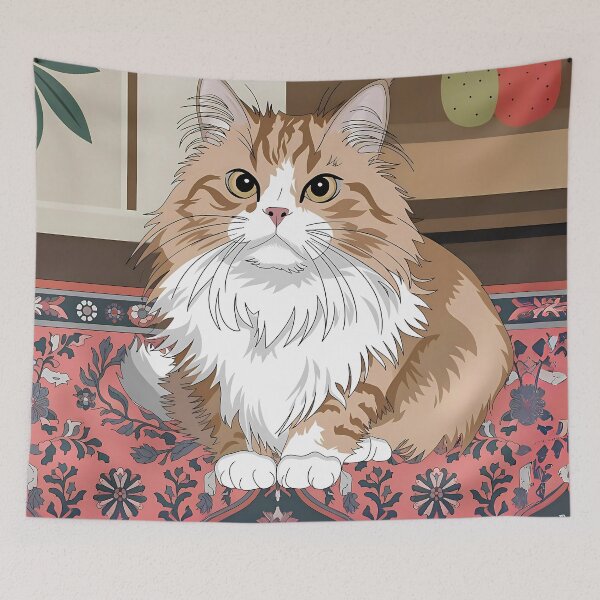 Item preview, Fluffy Cat with Orange Brown Fur Art designed and sold by Dshoppin.