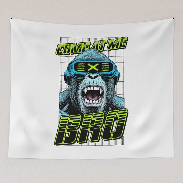 Item preview, Come At Me Bro Funny Gorilla Gamer Monkey Cyberpunk VR designed and sold by GrandeDuc.