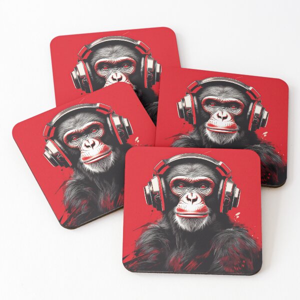 Item preview, chimpanzee in Headphones.  designed and sold by Boxing Kangaroo Retail Company.