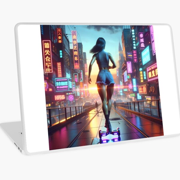 A girl on a scooter Laptop Skin