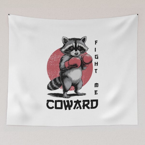 Item preview, Funny Fighte Me Coward, Raccoon Boxer, Box Lover designed and sold by ArtByKatti.