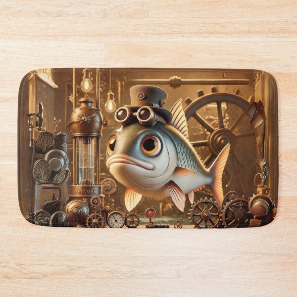 Vista previa del artículo con la obra «Pez cobia steampunk», diseñado y vendido por Sillytoe.