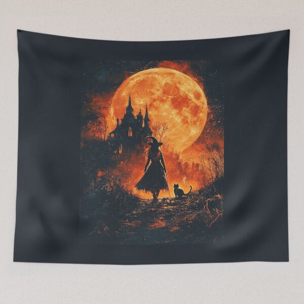 Item preview, Witch With Her Cat_Halloween Mansion Design designed and sold by NewAspect.