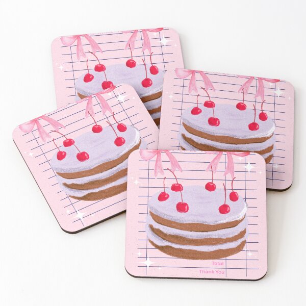 Item preview, Birthday Cake with Cherries - Cute Vintage Aesthetic designed and sold by bowsbotanicals.