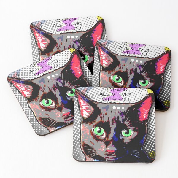 Item preview, Nine Lives Black Cat Pop Art designed and sold by dpenn.