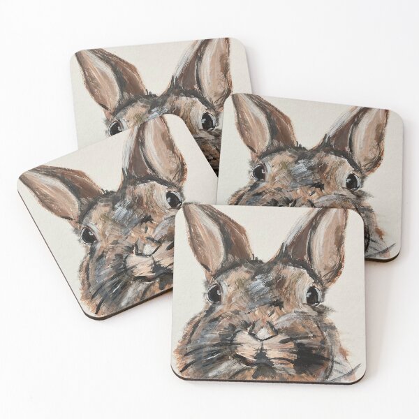 Item preview, Sweet bunny hand painted cuddly and simply cute - fluffy ears designed and sold by Susanna Schorr.