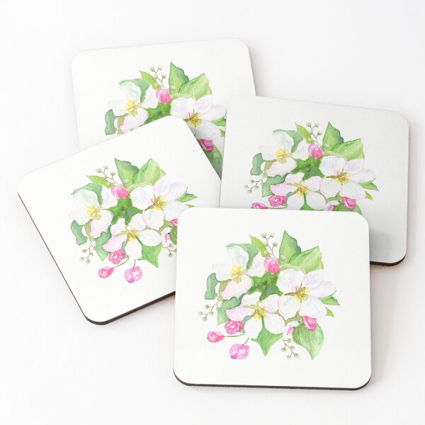 Artikelvorschau, Arkansas State Apfelblüten-Blumen-Aquarell-klassisches T-Shirt Sticker entworfen und verkauft von ThinkNature!.