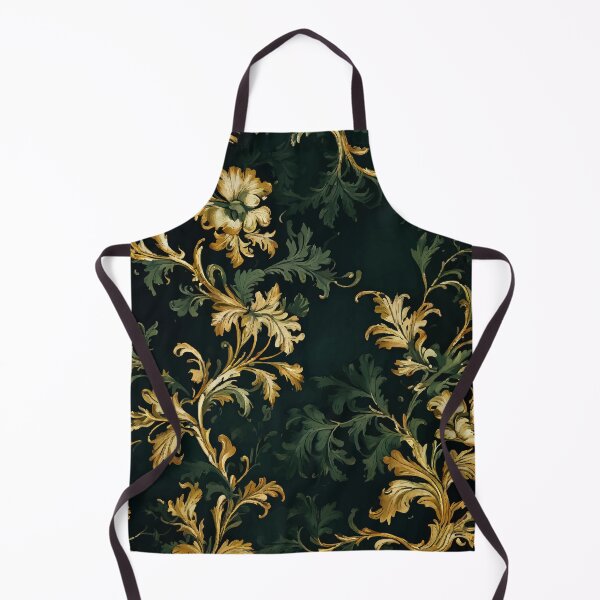 Item preview, FLORAL AND TROPICAL PATTERN O27 - Gift items and personal use / Toile, Green, Dark, Leaves, Forest, Flowers, Cream, Gold, Vintage, Ornamented, Art designed and sold by LumDesignArt.