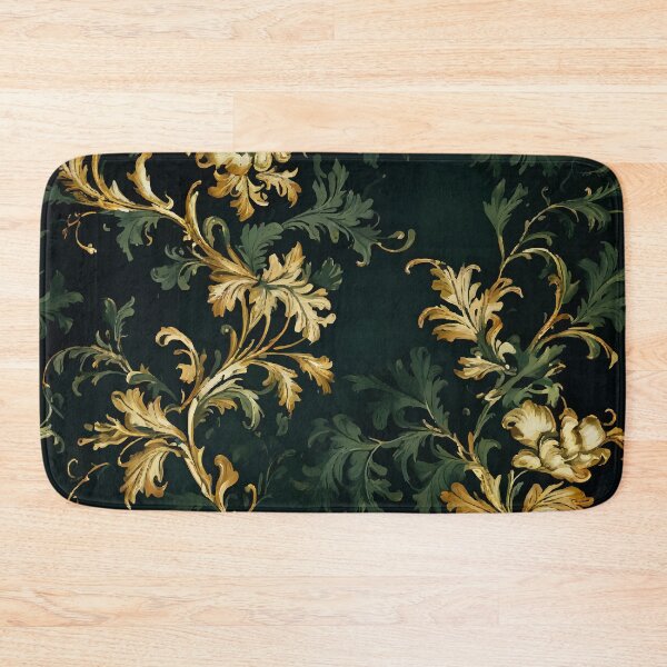Item preview, FLORAL AND TROPICAL PATTERN O27 - Gift items and personal use / Toile, Green, Dark, Leaves, Forest, Flowers,  Cream, Gold, Vintage, Ornamented, Art designed and sold by LumDesignArt.