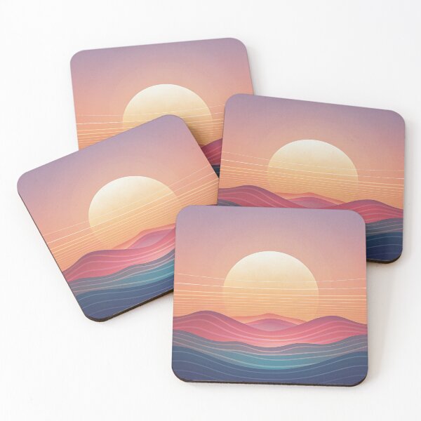 Item preview, sunset mountains lineart aesthetic designed and sold by rlav123.