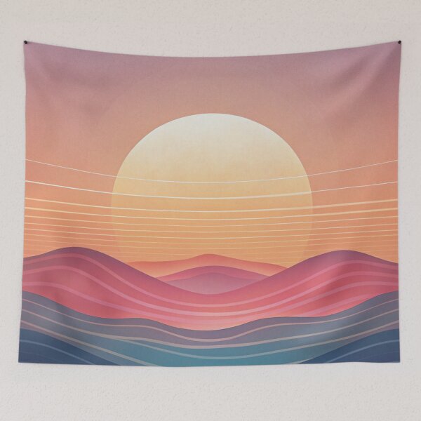 Item preview, sunset mountains lineart aesthetic designed and sold by rlav123.