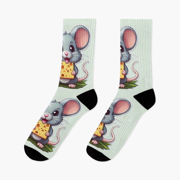 Item preview, A cute, cartoon mouse holding a piece of cheese.  designed and sold by HEMRO.