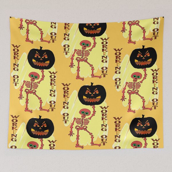Item preview, Skeleton Works Out Lifting Heavy Jackolantern designed and sold by kristalcurt.