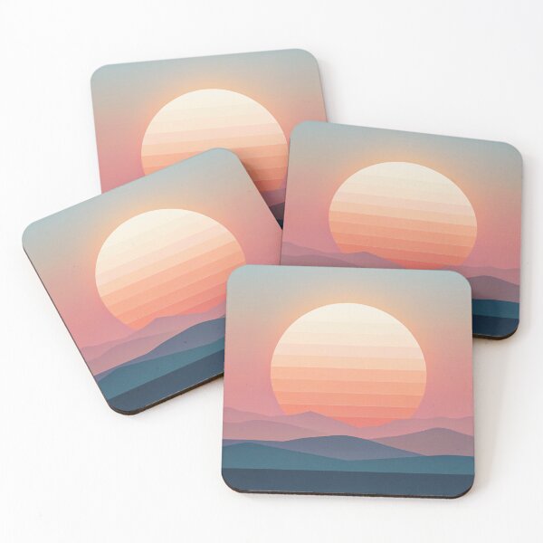 Item preview, sunset mountains lineart aesthetic designed and sold by rlav123.