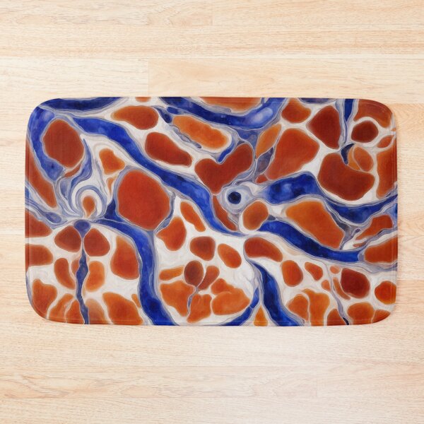 Item preview, PATTERN 049- CARNELIAN AND SODALITE MARBLE STONE - Gift items and personal use / Marble, Carnelian, Sodalite, Gemstone, White,  Orange, Blue, Velvet, Abstract, Broken Glass,  Art designed and sold by LumDesignArt.