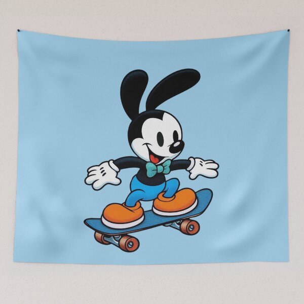 Item preview, Oswald The Lucky Rabbit Skateboarding designed and sold by Myra365Art.