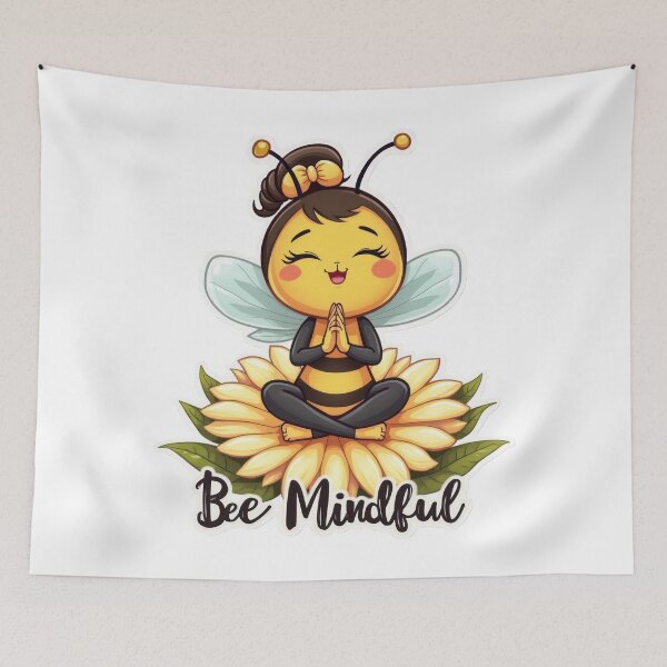 Item preview, Bee Mindful: Adorable Yoga Bee designed and sold by duke818.