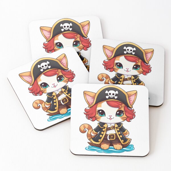 Item preview, Pirate Cat Kawaii sets sail Cat fans designed and sold by VelvetClawStudio.