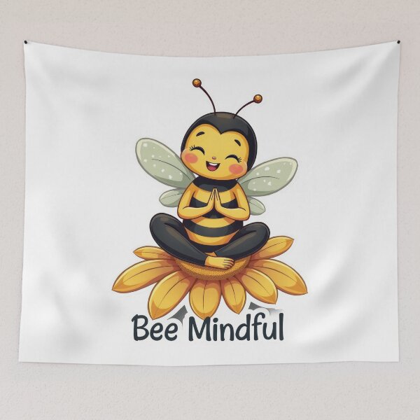 Item preview, Bee Mindful: Adorable Yoga Bee designed and sold by duke818.