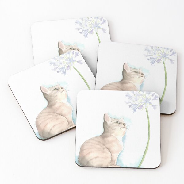 Item preview, Cat With Agapanthus designed and sold by SharonRoseR.