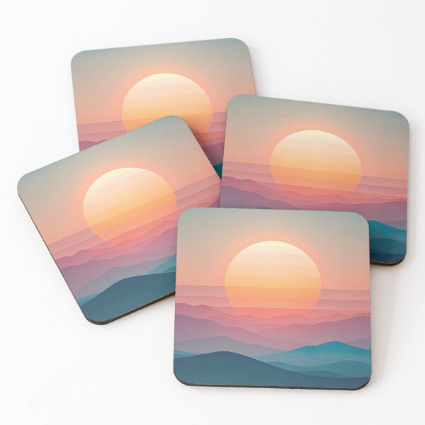 Item preview, sunset mountains lineart aesthetic designed and sold by rlav123.