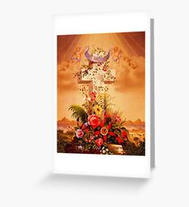 Vintage Christian Cross & Angels Greeting Card