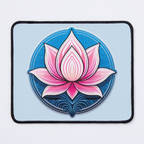 Item preview, a stylized pink lotus flower surrounded by intricate geometric patterns Design. designed and sold by HEMRO.