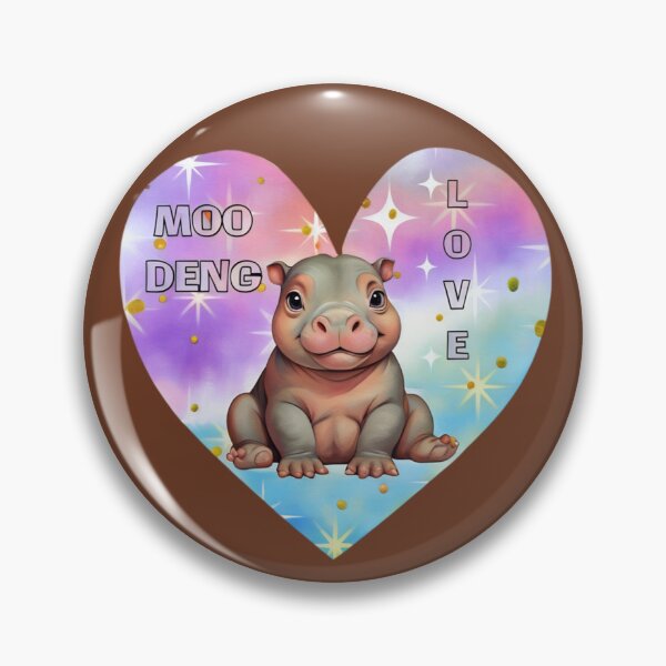 Item preview, LOVE MOO DENG ADORABLE HIPPO CUTE HEART STICKER designed and sold by Arts4U.