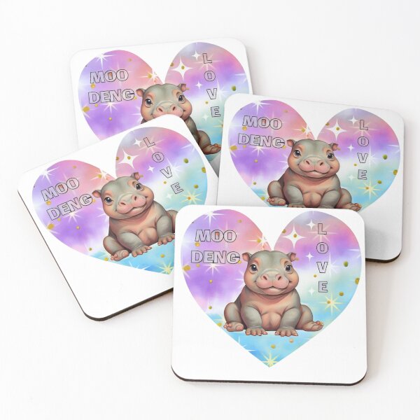 Item preview, LOVE MOO DENG ADORABLE HIPPO CUTE HEART STICKER designed and sold by Arts4U.