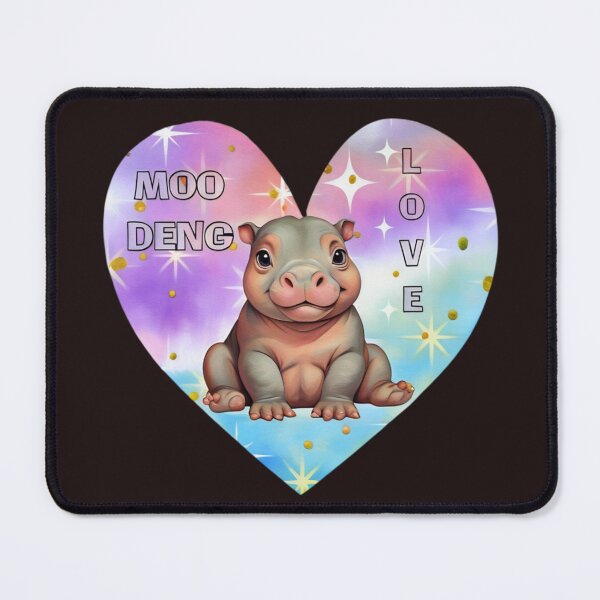Item preview, LOVE MOO DENG ADORABLE HIPPO CUTE HEART STICKER designed and sold by Arts4U.