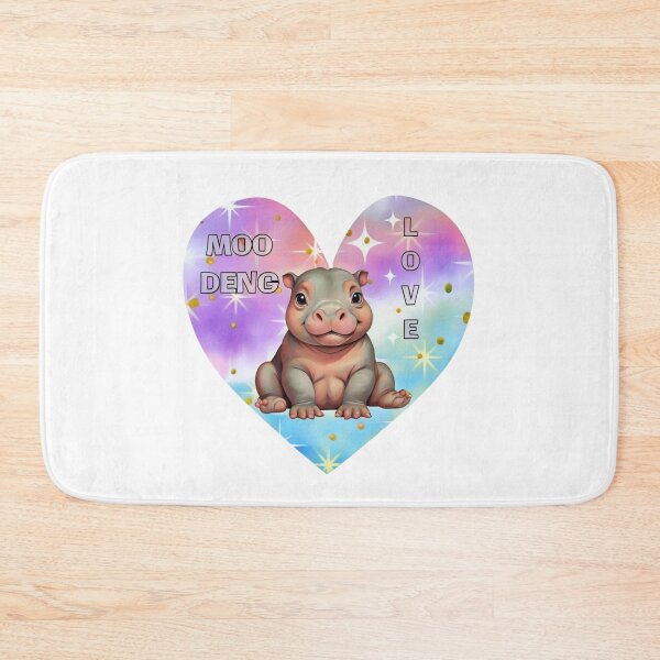 Item preview, LOVE MOO DENG ADORABLE HIPPO CUTE HEART STICKER designed and sold by Arts4U.