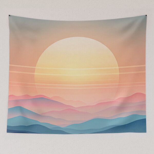 Item preview, sunset mountains lineart aesthetic designed and sold by rlav123.