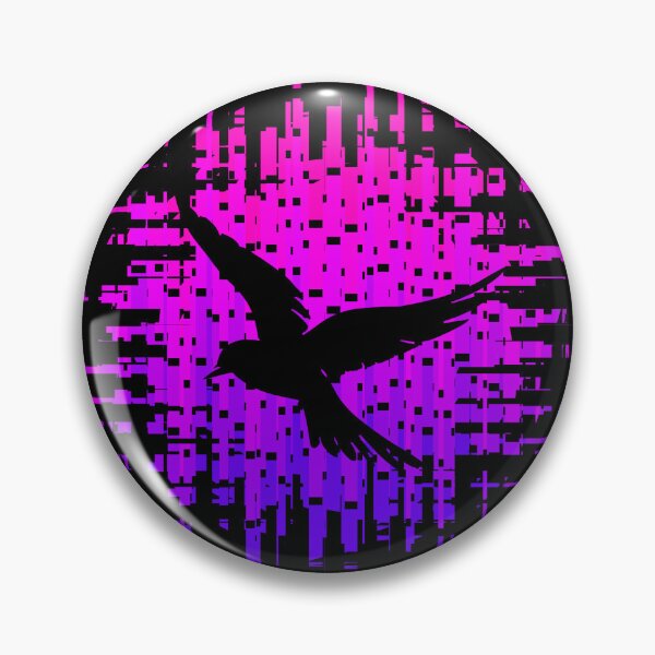 Item preview, Retrofuturistic Nighttime Neon City Bird Retro Black Bird 1 of 4 designed and sold by Beachy.