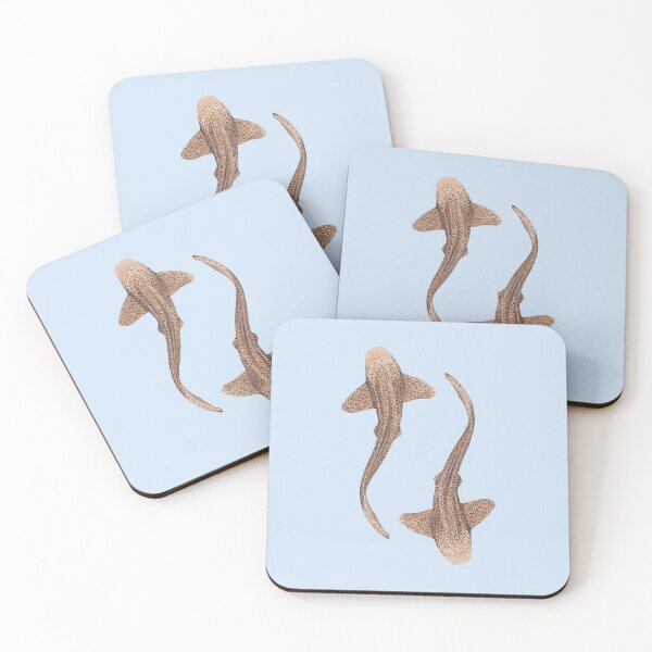 Item preview, DOUBLE ZEBRA/LEOPARD SHARK -stegostoma fasciatum (light blue) designed and sold by BEATRIZ ABAITUA.