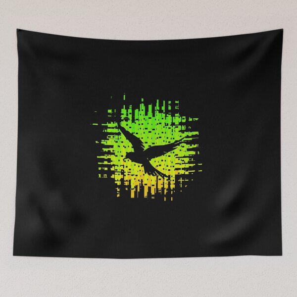 Item preview, Retrofuturistic Nighttime Neon City Bird Retro Black Bird 3 of 4 designed and sold by Beachy.