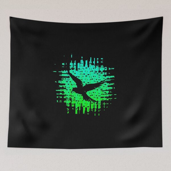 Item preview, Retrofuturistic Nighttime Neon City Bird Retro Black Bird 4 of 4 designed and sold by Beachy.