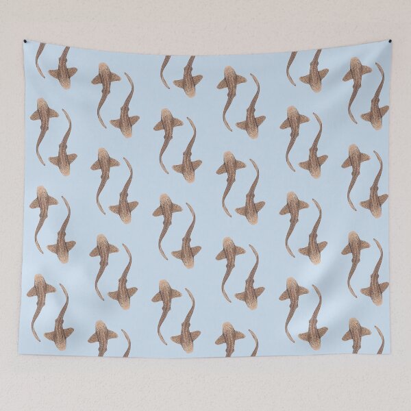 Item preview, DOUBLE ZEBRA/LEOPARD SHARK -stegostoma fasciatum (light blue) designed and sold by BEATRIZ ABAITUA.
