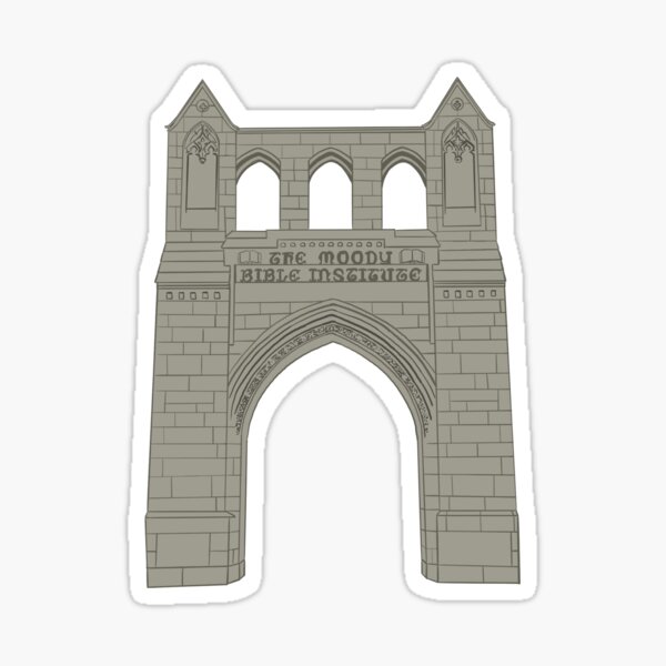 Vista previa del artículo con la obra «Dibujo del arco del Instituto Bíblico Moody», diseñado y vendido por Michaela True.
